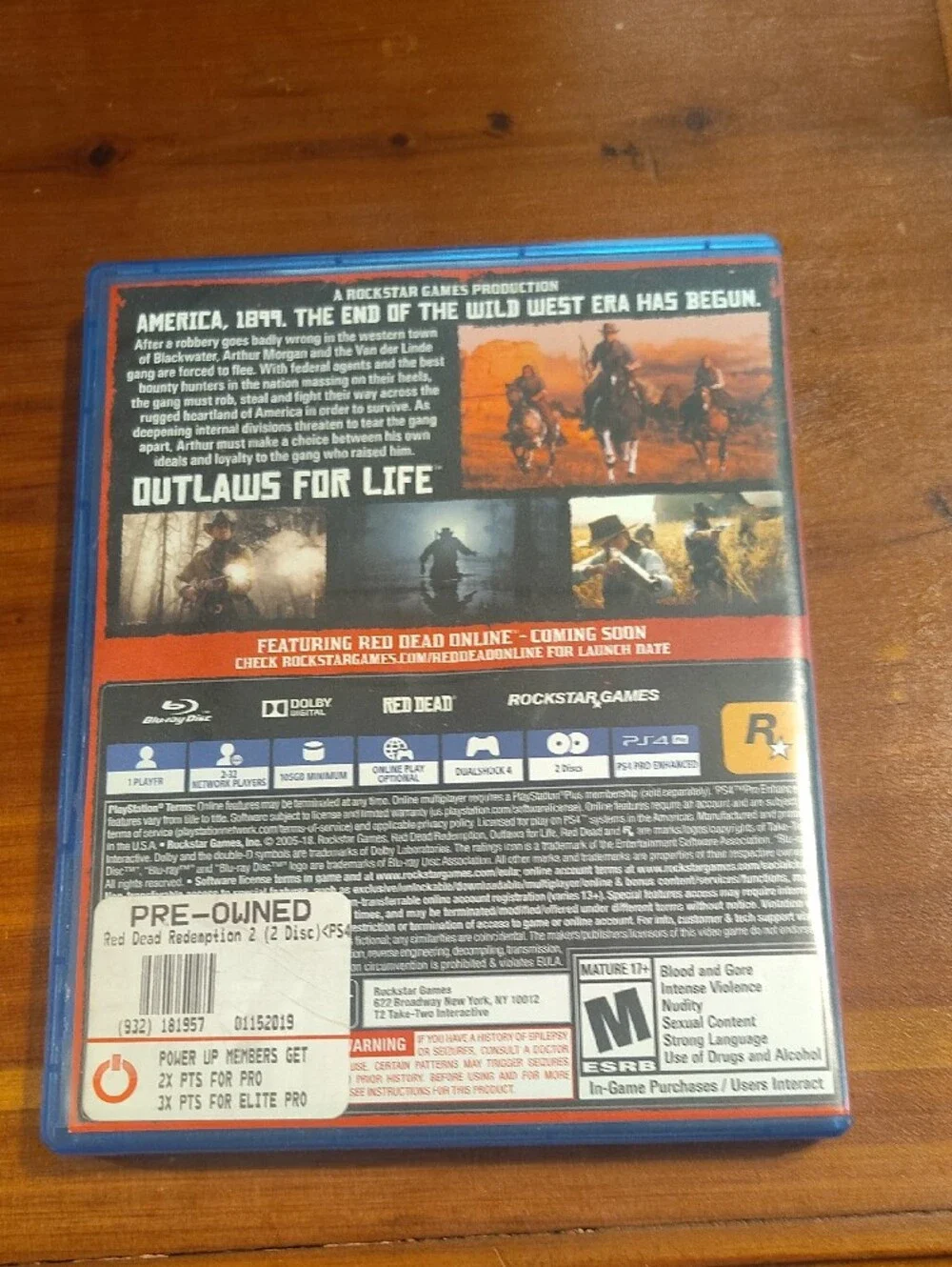 Sony PS4 Red Dead Redemption II Game Case - Red, Orange, Yellow, Black